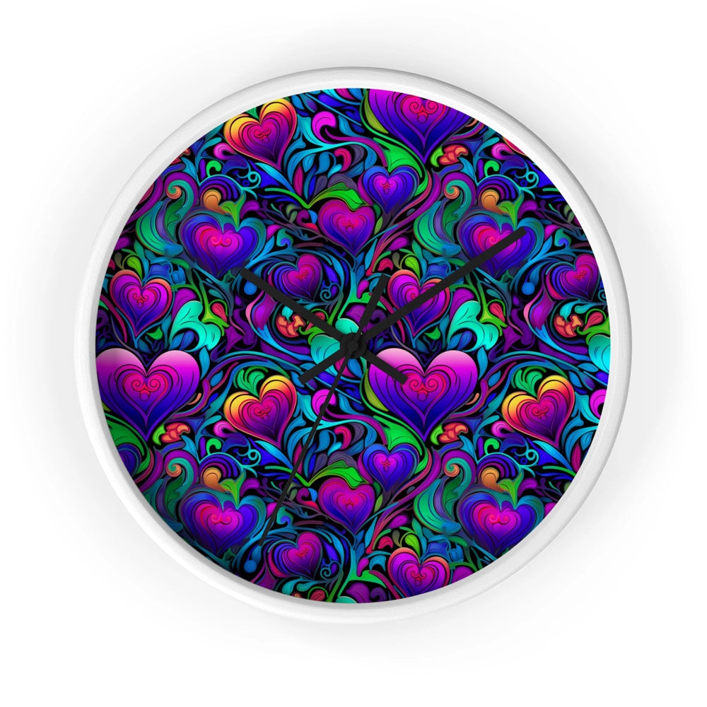 Trippy Hearts 10" Wall Clock