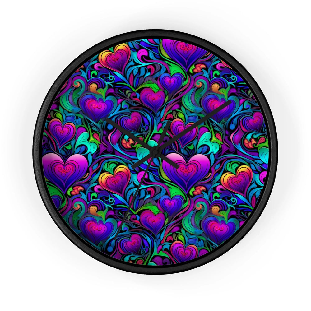 Trippy Hearts 10" Wall Clock