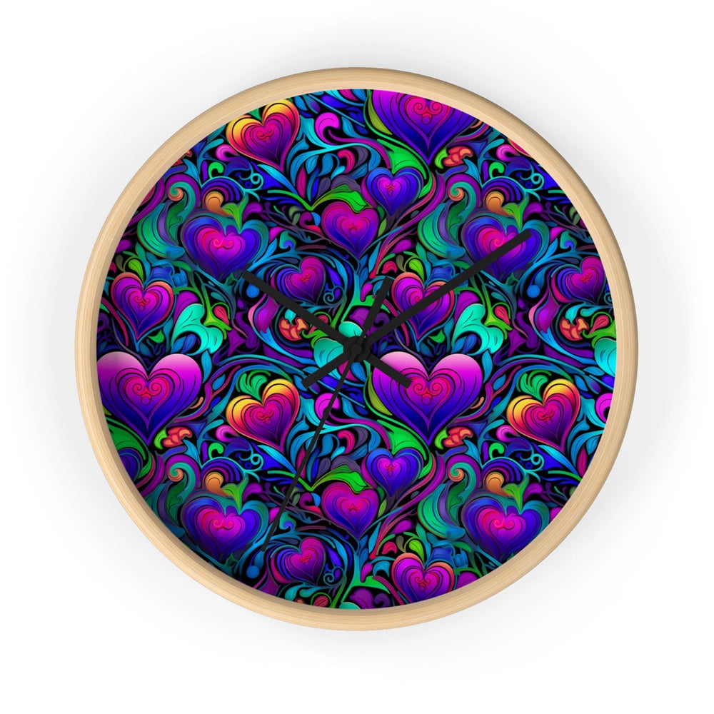 Trippy Hearts 10" Wall Clock