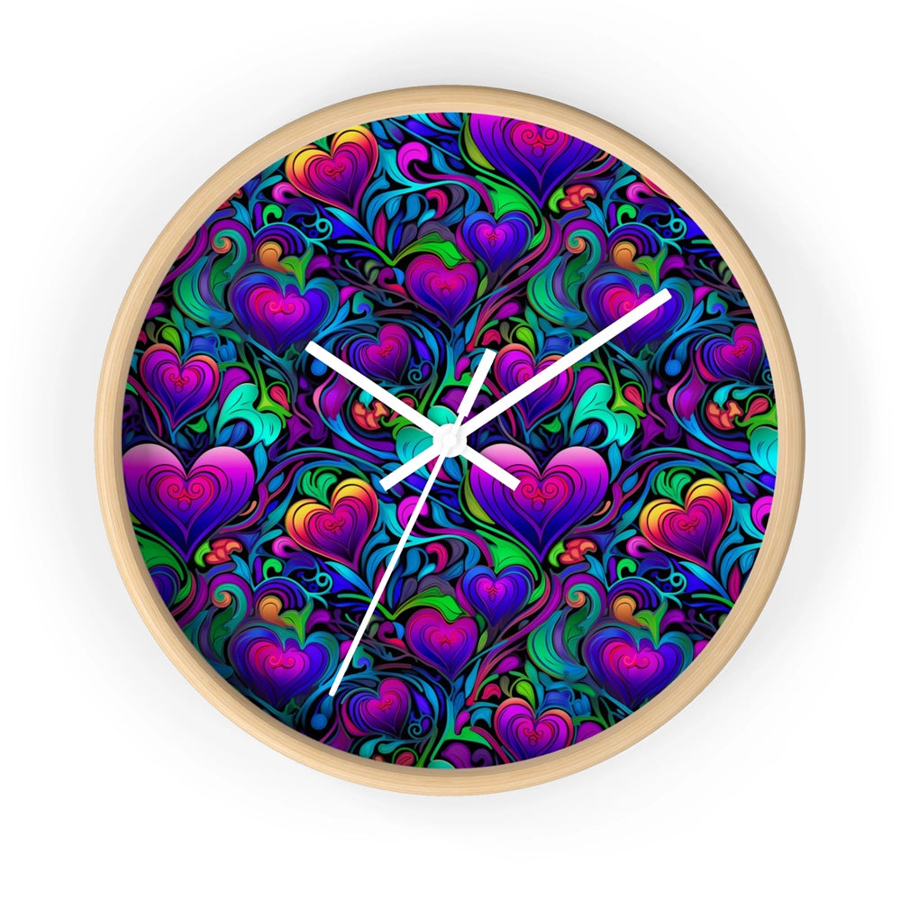 Trippy Hearts 10" Wall Clock