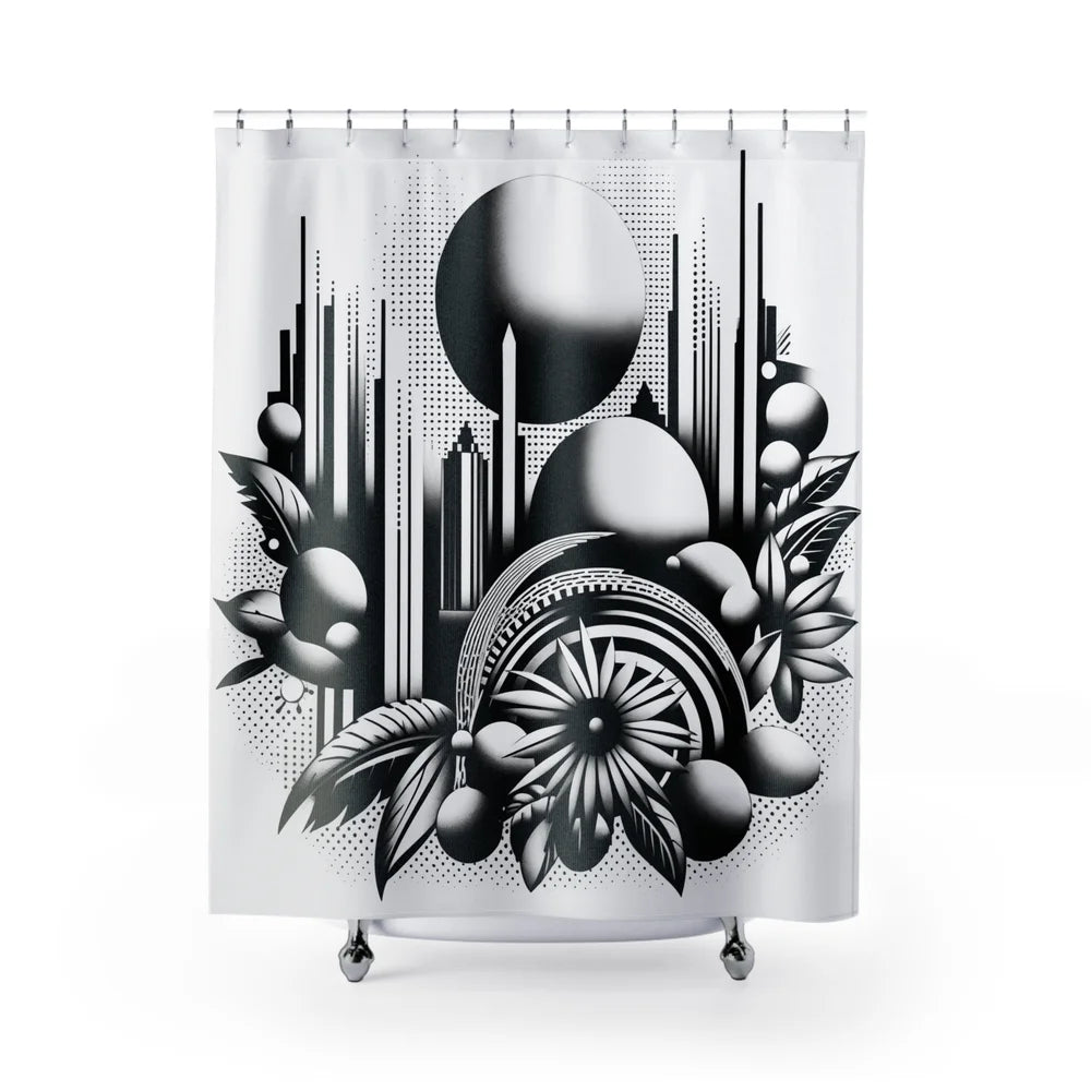 Cosmic Garden Shower Curtain – A Celestial Dreamscape