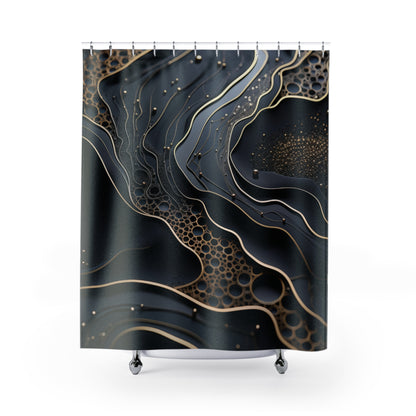 Golden Veins Shower Curtain