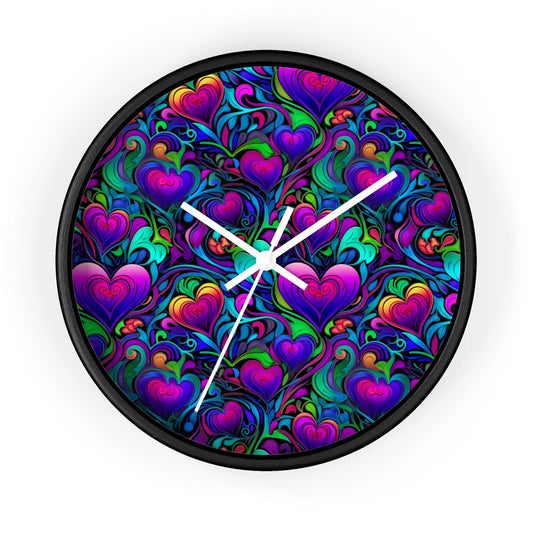 Trippy Hearts 10" Wall Clock