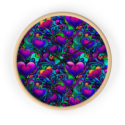 Trippy Hearts 10" Wall Clock