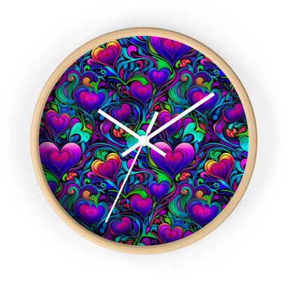 Trippy Hearts 10" Wall Clock