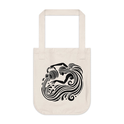 Aquarius Organic Canvas Tote Bag – Cosmic Flow Collection