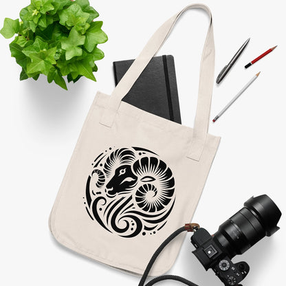 Aries Organic Canvas Tote Bag – Cosmic Flow Collection