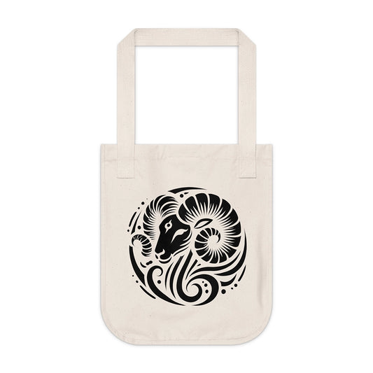 Aries Organic Canvas Tote Bag – Cosmic Flow Collection