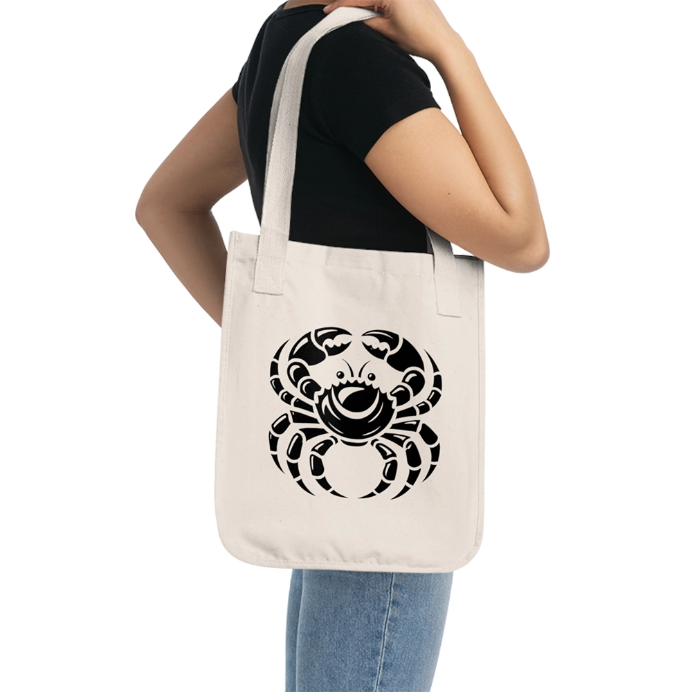 Cancer Organic Canvas Tote Bag – Cosmic Flow Collection