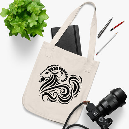 Capricorn Organic Canvas Tote Bag – Cosmic Flow Collection