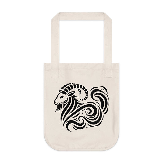 Capricorn Organic Canvas Tote Bag – Cosmic Flow Collection