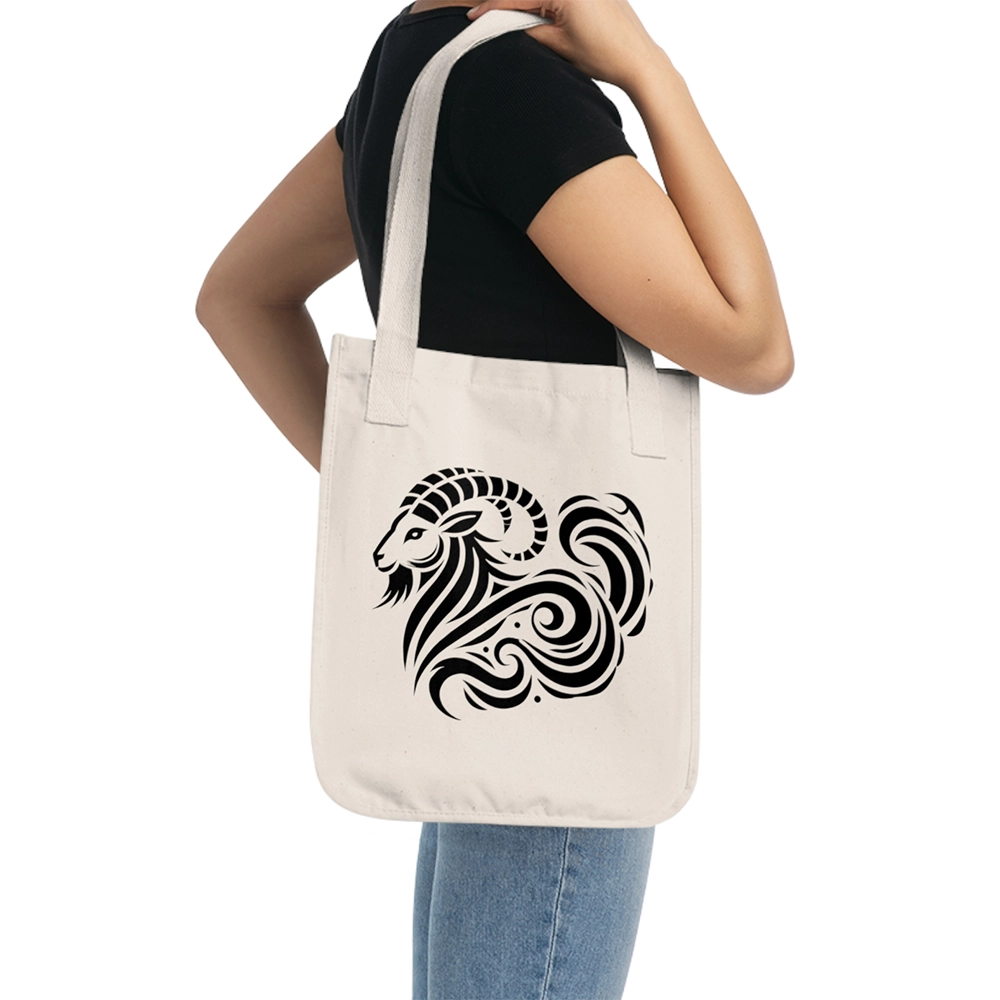 Capricorn Organic Canvas Tote Bag – Cosmic Flow Collection