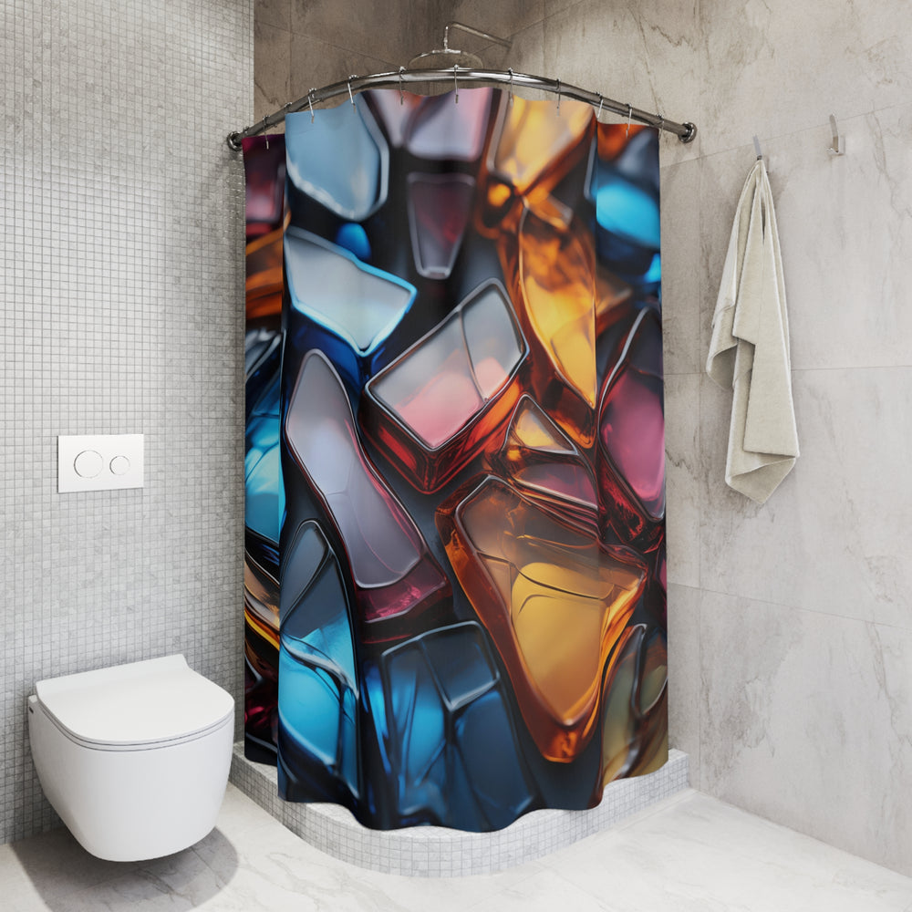 Chromatic Puzzle Shower Curtain