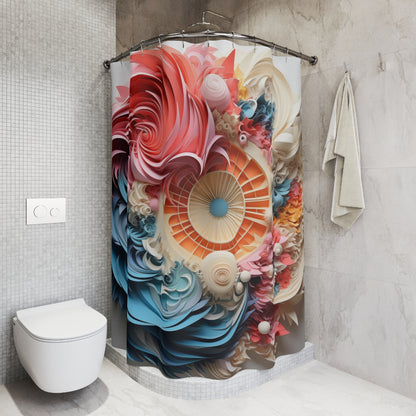 Chromatic Whirl Shower Curtain