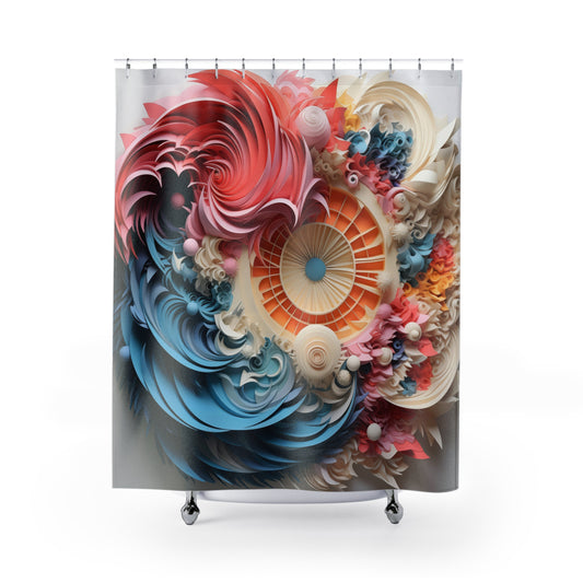 Chromatic Whirl Shower Curtain