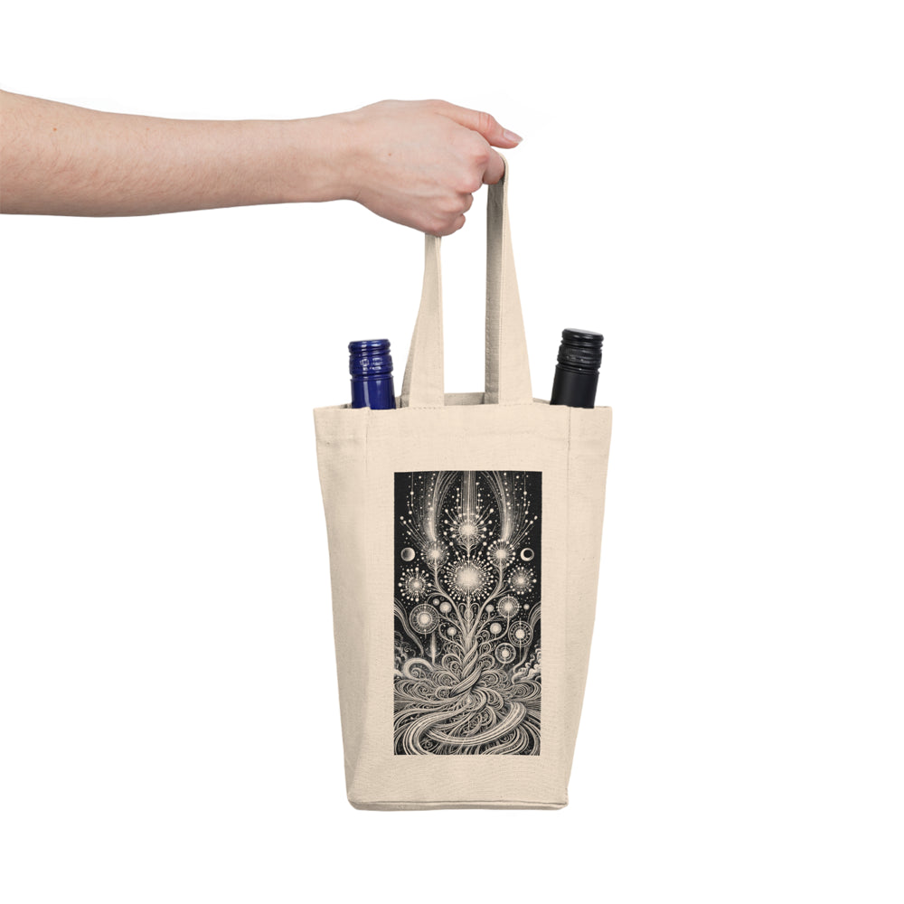 Cosmic Spiral Double Wine Tote Bag