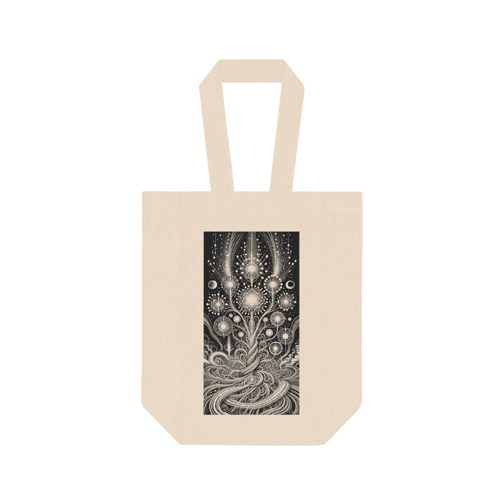 Cosmic Spiral Double Wine Tote Bag