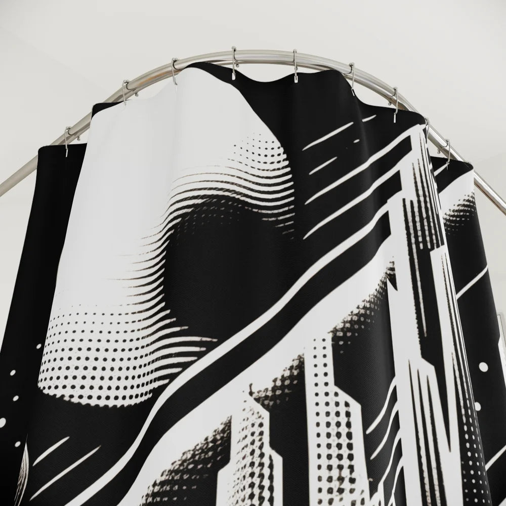 Dark: Galactic Skyline Shower Curtain