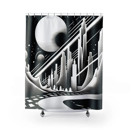 Dark: Galactic Skyline Shower Curtain