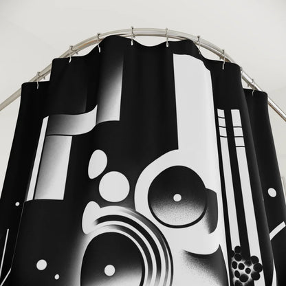 Dark: Geometric Grove Shower Curtain