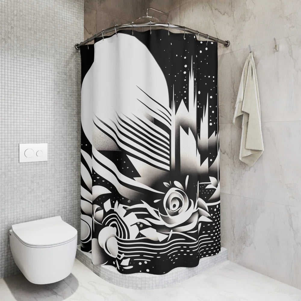 Dark: Moonlit Petals Shower Curtain