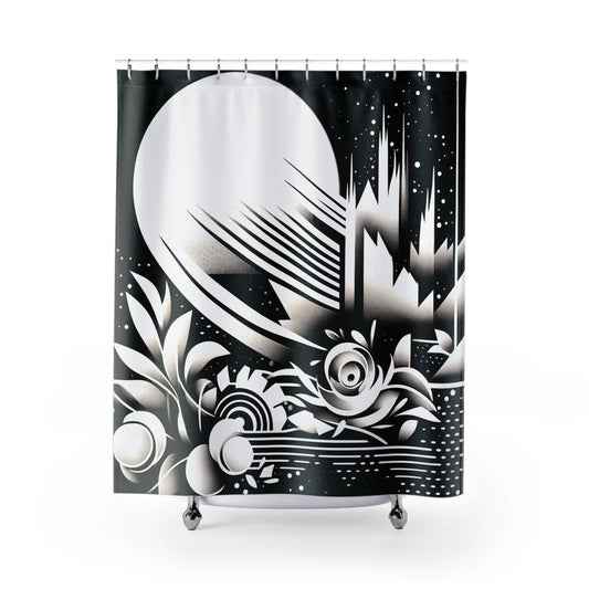 Dark: Moonlit Petals Shower Curtain