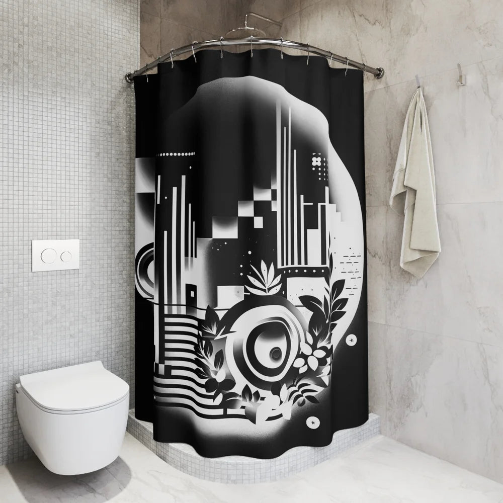 Dark: Zenith Pulse Shower Curtain