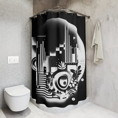 Dark: Zenith Pulse Shower Curtain