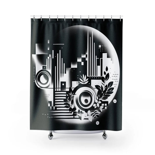 Dark: Zenith Pulse Shower Curtain