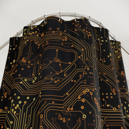 Digital Gold Shower Curtain