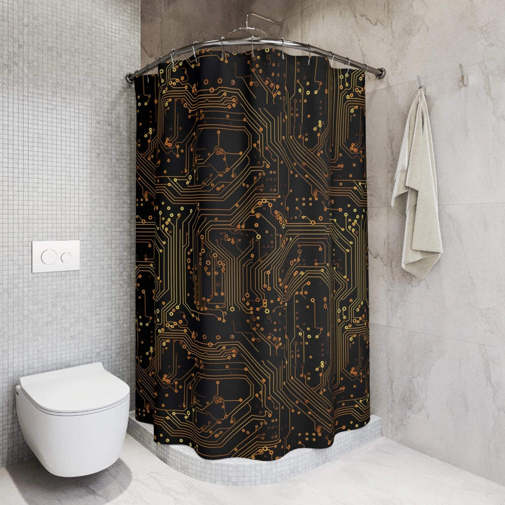 Digital Gold Shower Curtain