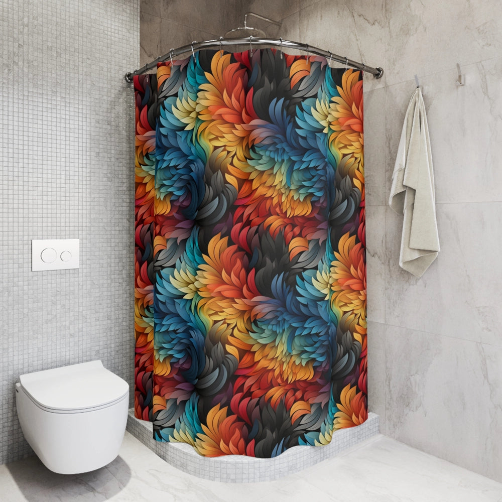 Feather Swirl Shower Curtain