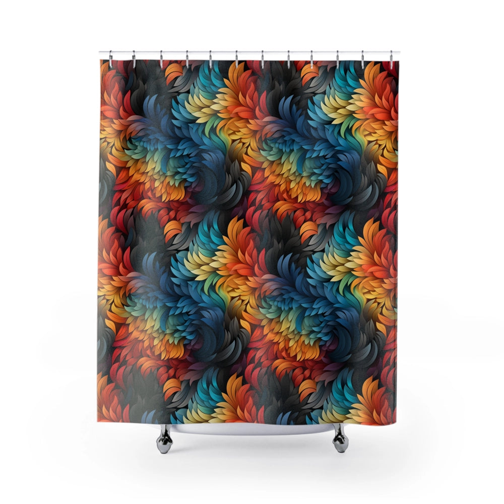 Feather Swirl Shower Curtain