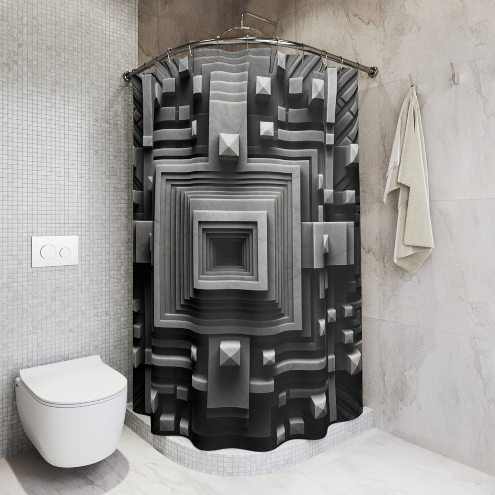 Geometric Depth Shower Curtain