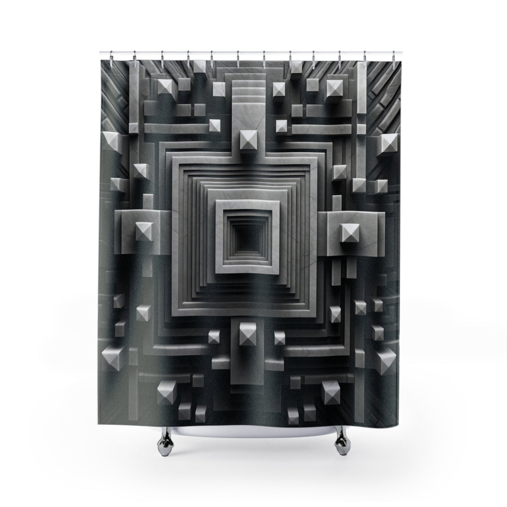 Geometric Depth Shower Curtain