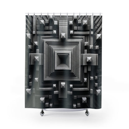 Geometric Depth Shower Curtain