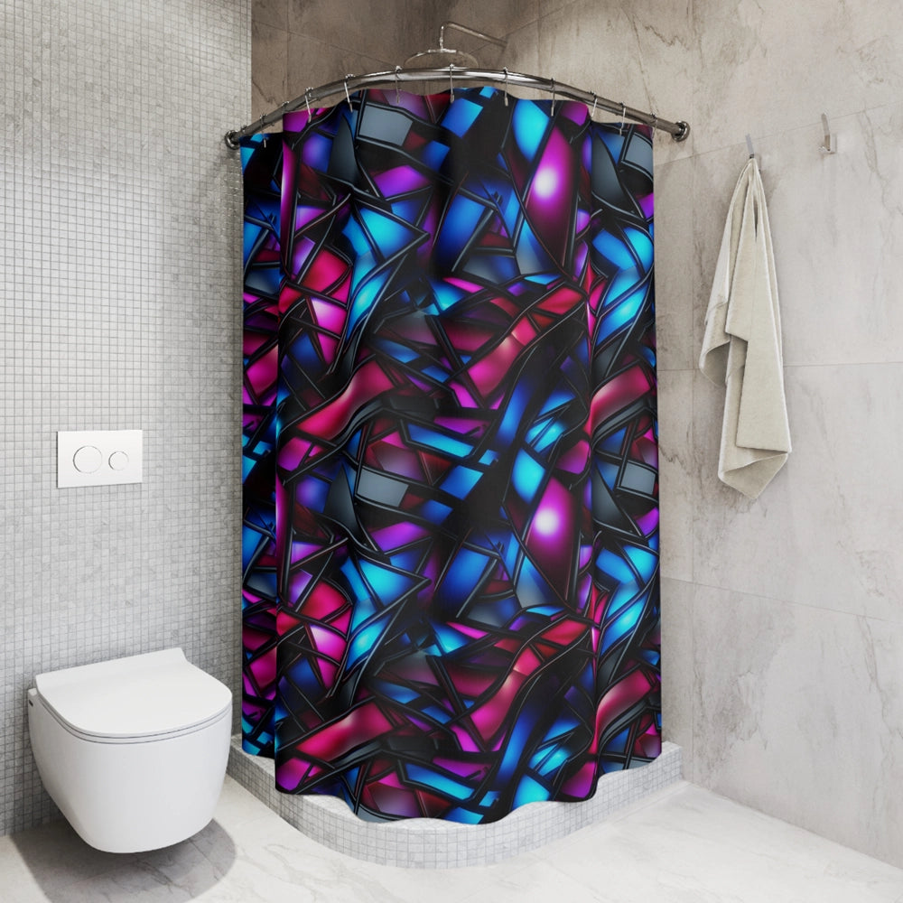 Geometric Glow Shower Curtain