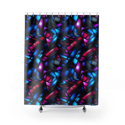 Geometric Glow Shower Curtain