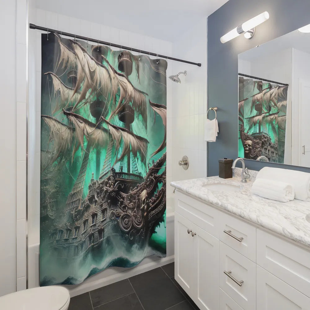 Ghostly Galleon Shower Curtain