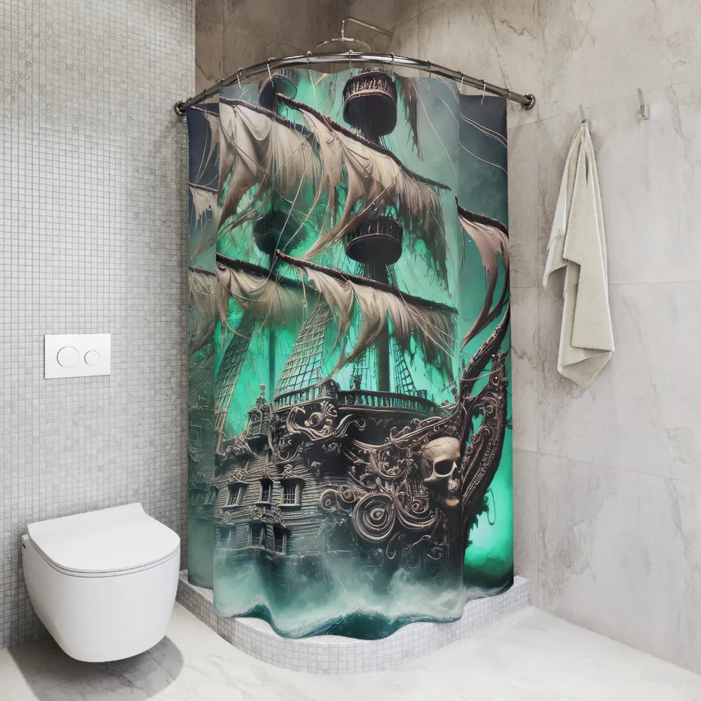 Ghostly Galleon Shower Curtain