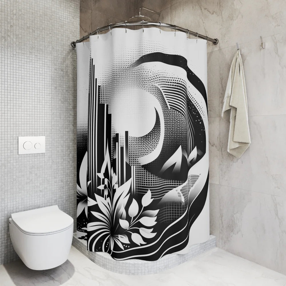 Light: Eclipse Blossom Shower Curtain