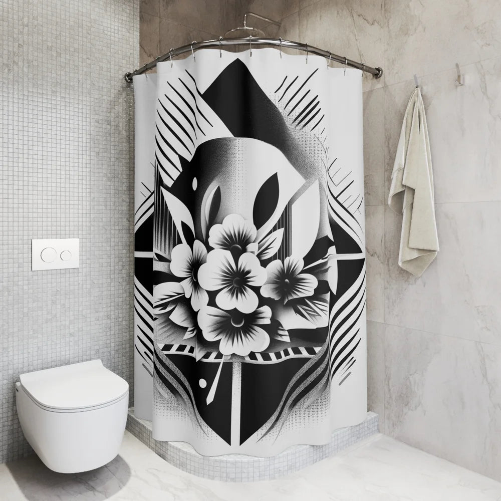 Light: Floral Matrix Shower Curtain