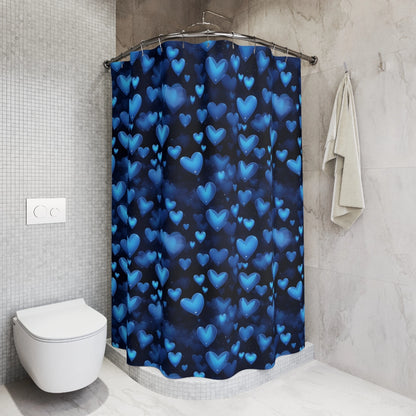 Midnight Hearts Shower Curtain