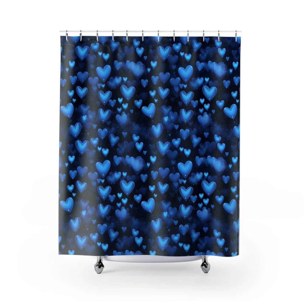 Midnight Hearts Shower Curtain