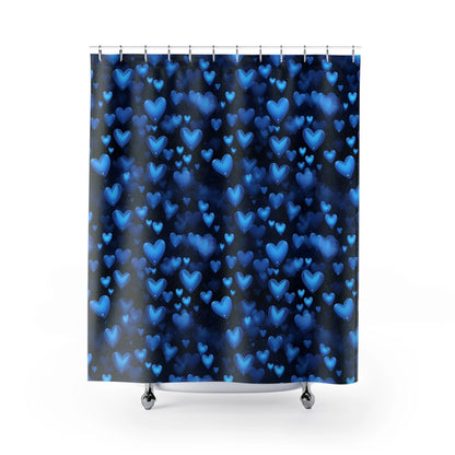 Midnight Hearts Shower Curtain