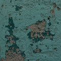 Close-up photograph of peeling mint green paint revealing darker green layers and rough concrete beneath in a square abstract art print.
