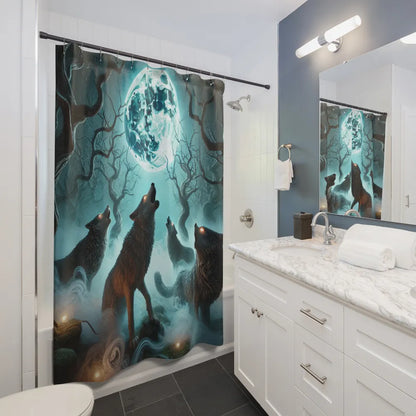 Moonlit Howl Shower Curtain