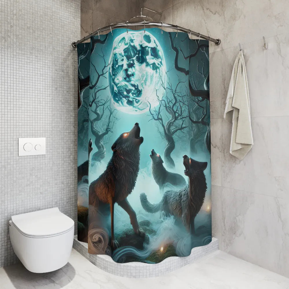 Moonlit Howl Shower Curtain