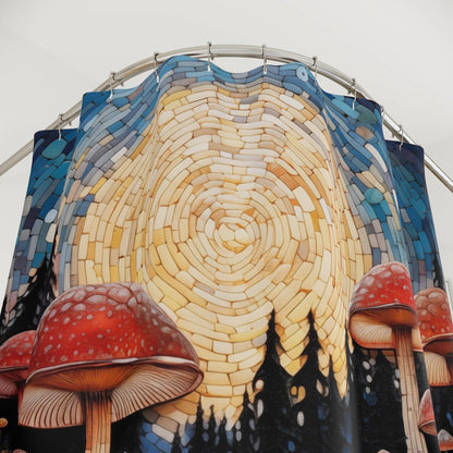 Mushroom Mosaic Shower Curtain