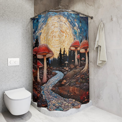 Mushroom Mosaic Shower Curtain